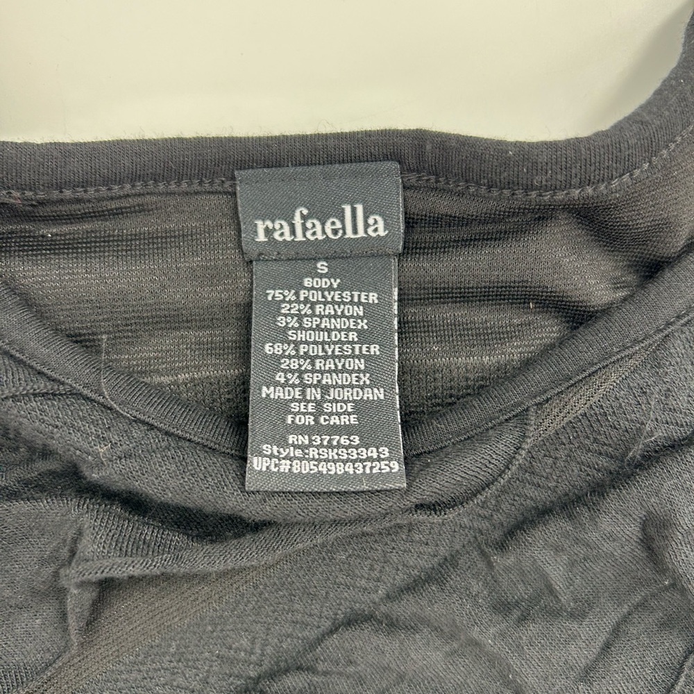 Rafaella Black Scoop Layer Ruffle Capped Sleeves Top - Picture 2 of 4